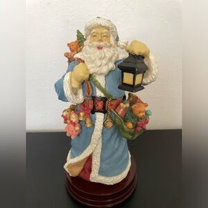 Vintage Santa Claus Musical blue figure plays “We Wish You A Merry Christmas”